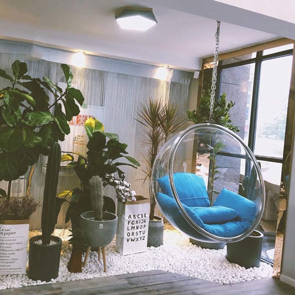 SMLJJHW Transparent Bubble Chair, Indoor Cradle, Balcony Glass Hanging Rattan Chair, Space Swing Chair, Acrylic Stainless Steel, Load 200 Kg