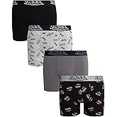 Von Dutch Mens Boxer Briefs - 4 Pack Soft Cotton Stretch Moisture Wicking Tag Free Mens Underwear Boxer Briefs (Sizes: S-XL)
