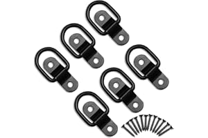 HTAEXPU 6 PCS D Ring Tie Down Anchor, D Rings Heavy with Duty, 3-rd Generation Trailer Tie Down Anchors, 2400Lbs Breaking Strength, 1/4" Hooks for Trucks, Trailers, Motorcycles, Cargos by Htaepxu