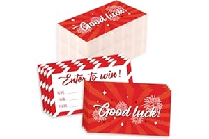 ABURRORI 300 Pcs Red Enter to Win Raffle Tickets Cards 3.5 x 2 Inch Entry Form Ticket Cards for Contest, Auction, Raffles, Ballot Box with Space for Name, Email Address Phone Number Fields (300)