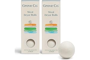 Grove Co. Wool Dryer Balls, Reusable Laundry Balls for Dryer, 100% New Zealand Wool, Reduce Drying Time, Wrinkles & Static, Sustainably Designed Laundry Essentials, Hypoallergenic, Unscented, 3 Pack