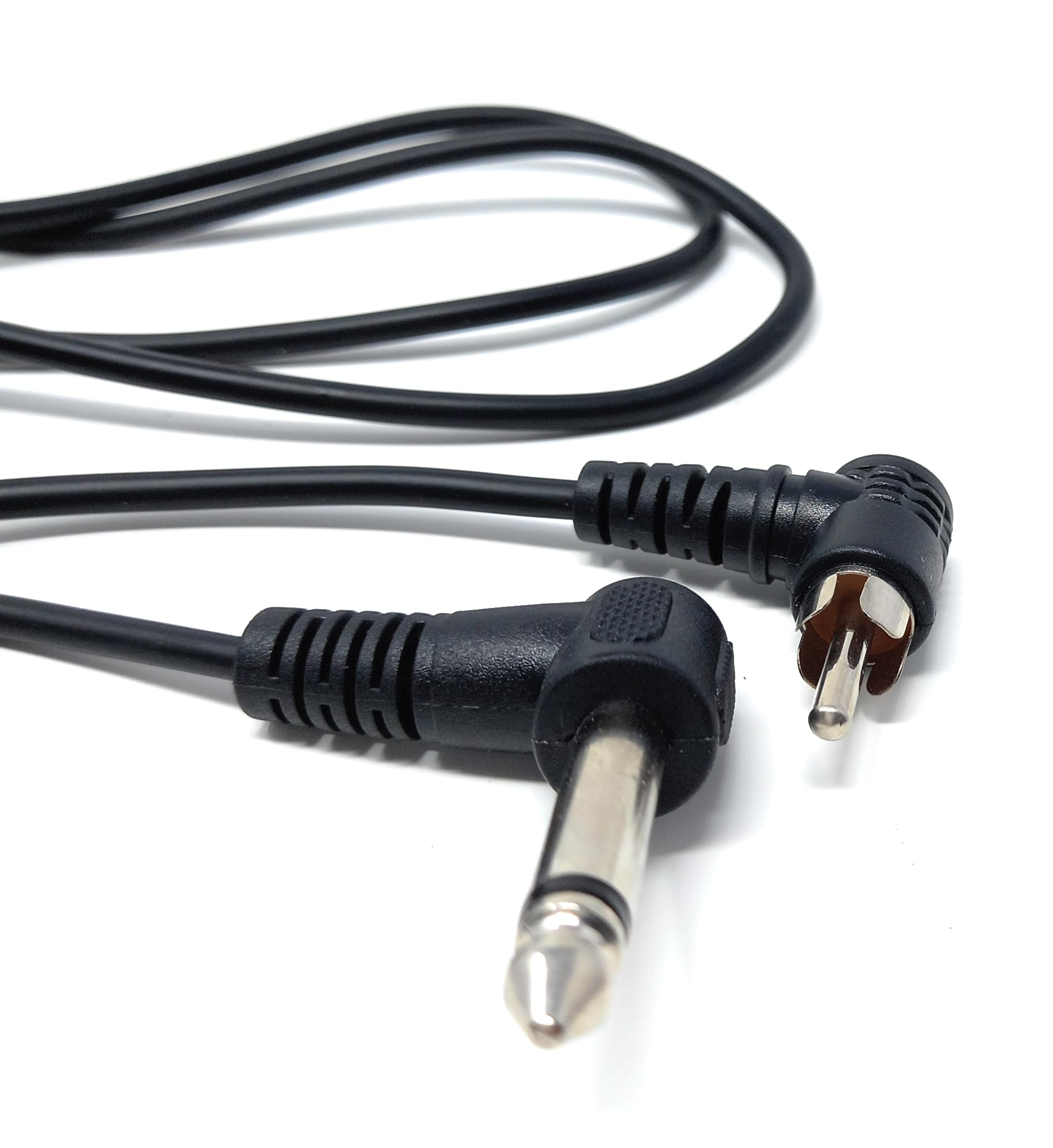 DRUT 1pcs 6.35mm Mono Jack Plug to RCA Phono Male Plug Audio Cable Right Angle Audio Coax Lead