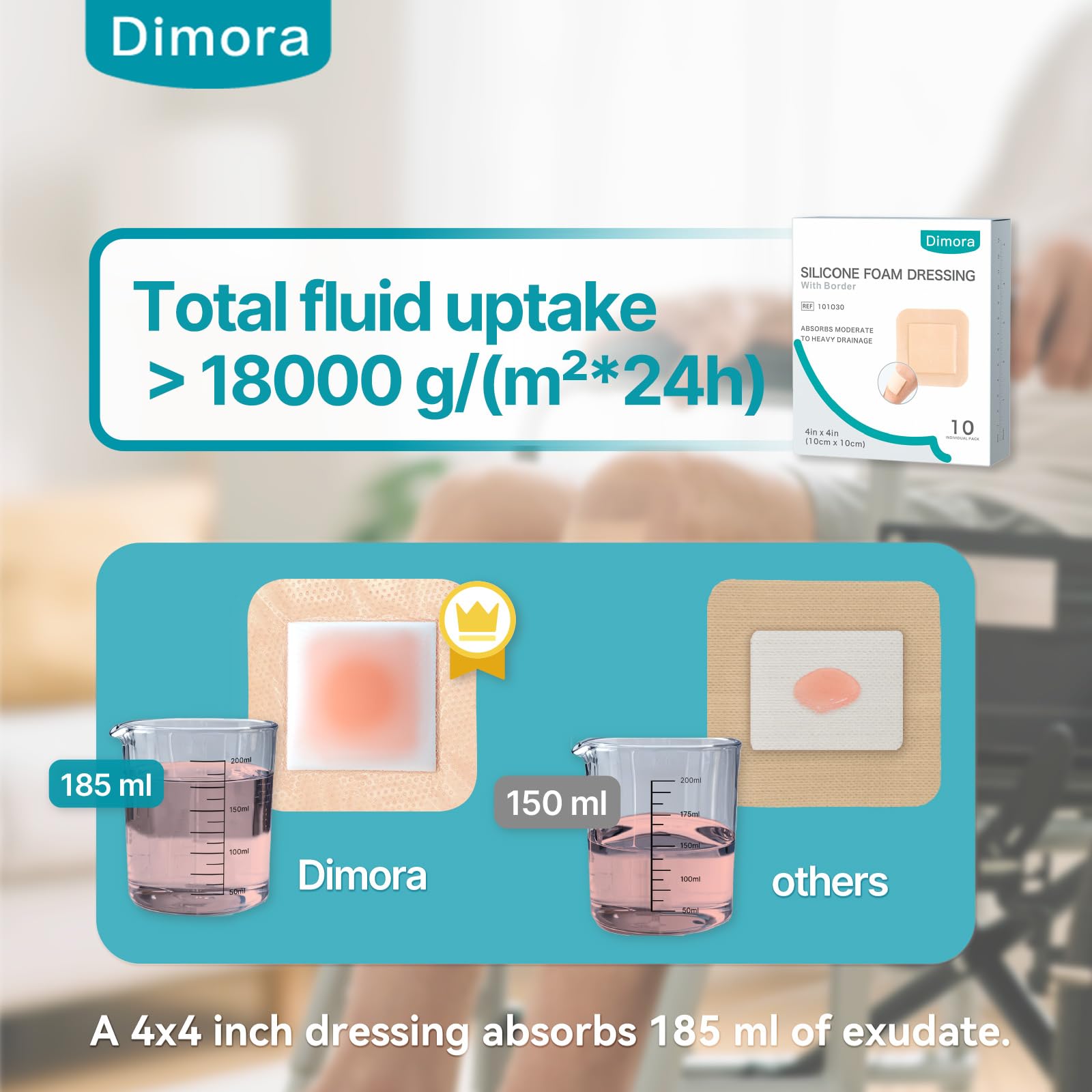 Dimora Silicone Foam Dressing with Border Adhesive 4