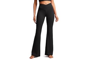 CRZ YOGA Butterluxe Crossover Flare Leggings 29''/31''/33" - High Waist V Cross Bootcut Bell Bottoms Yoga Pants for Women