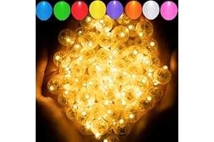 Aogist 100pcs Warm White Balloon Lights,Long Standby Time Waterproof Mini Light,Battery Powered,Round LED Ball Lamp for Latex