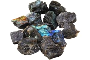 Apengshi Natural Labradorite Raw Stone Crystal 1lb Bulk Healing Reiki Repair Rock Meditation Chakra Balance Purification Decoration Tumbling Fountain Garden Jewelry Making Gifts Men Women
