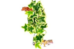 ReptiKing Reptile Terrarium Hanging Plant, 12'' Hiding and Climbing Fake Plants Vine for Reptile Enclosure, Ideal for Chameleon Bearded Dragon Lizard Gecko Tank Accessories