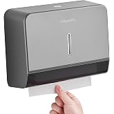 DUTYWORKS Paper Towel Dispenser Wall Mount, 200-Sheet, Gray | No-Drill Adhesive Installation, For Bathrooms, Kitchens, Homes and Commercial Spaces