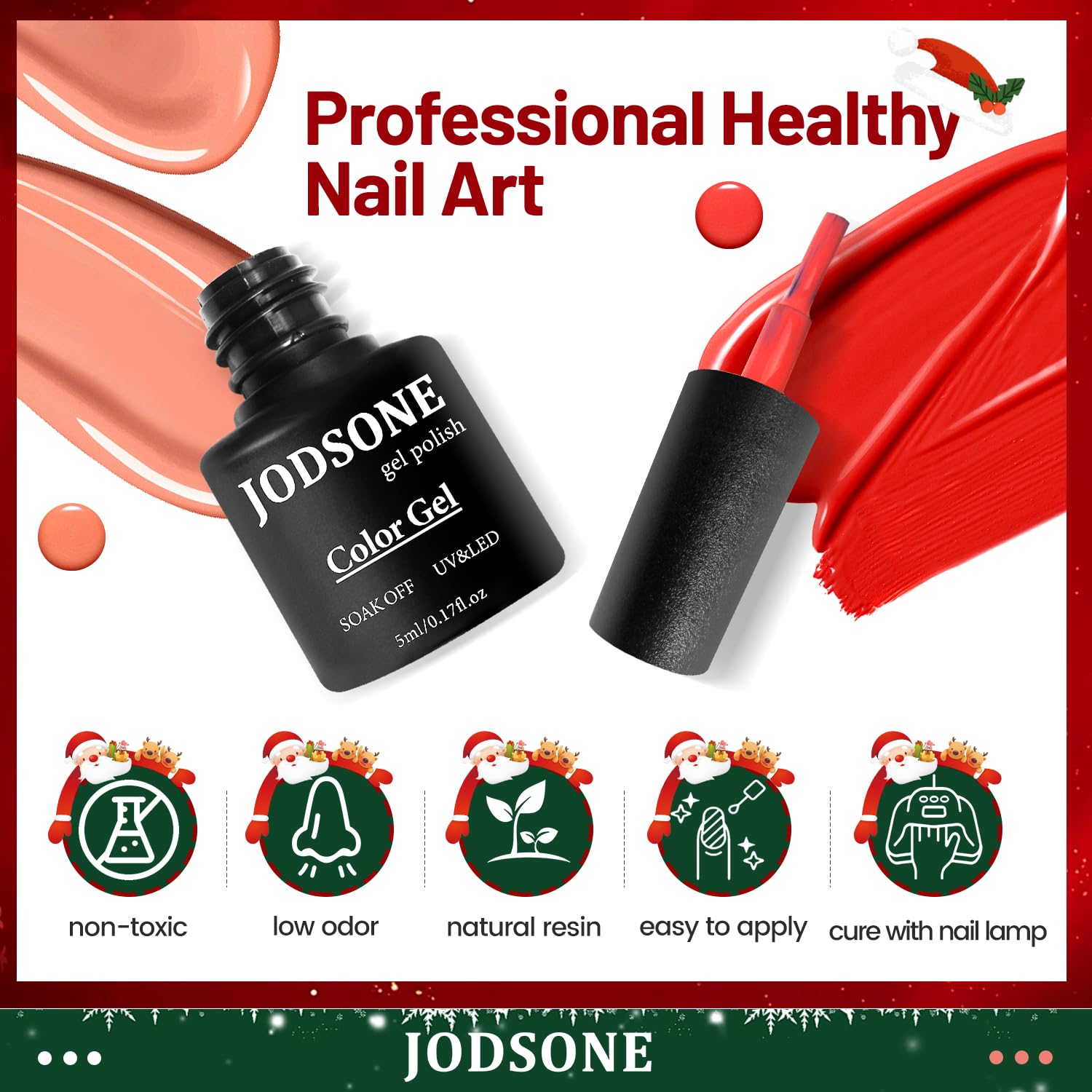 JODSONE Gel Nail Set 20 Colors High Shine Gorgeous Gel Polish Base Top Matte Coat Nice Gifts Show Charm - Image 5