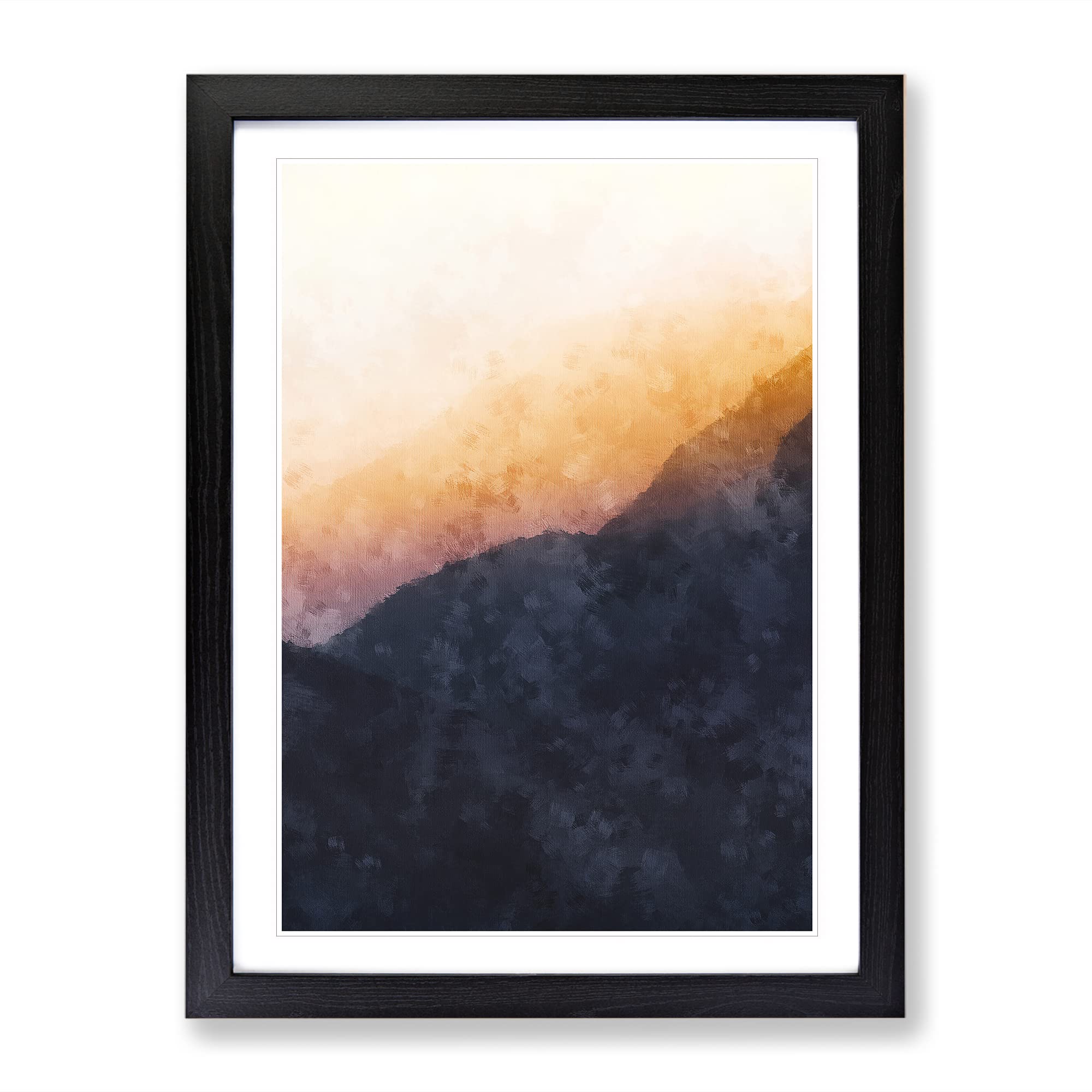 Sri Pada Adams Peak In Sri Lanka Painting Modern Framed Wall Art Print, Ready to Hang Picture for Living Room Bedroom Home Office Décor, Black A4 (34 x 25 cm)