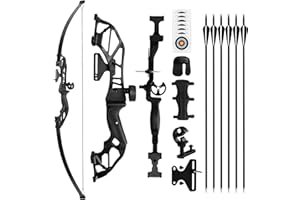 REAWOW Recurve Bow and Arrow Set Adult Archery Bows Kit 30LBS Survival Target Practice Longbow Right Hand with Carbon Arrows 6pcs Outdoor