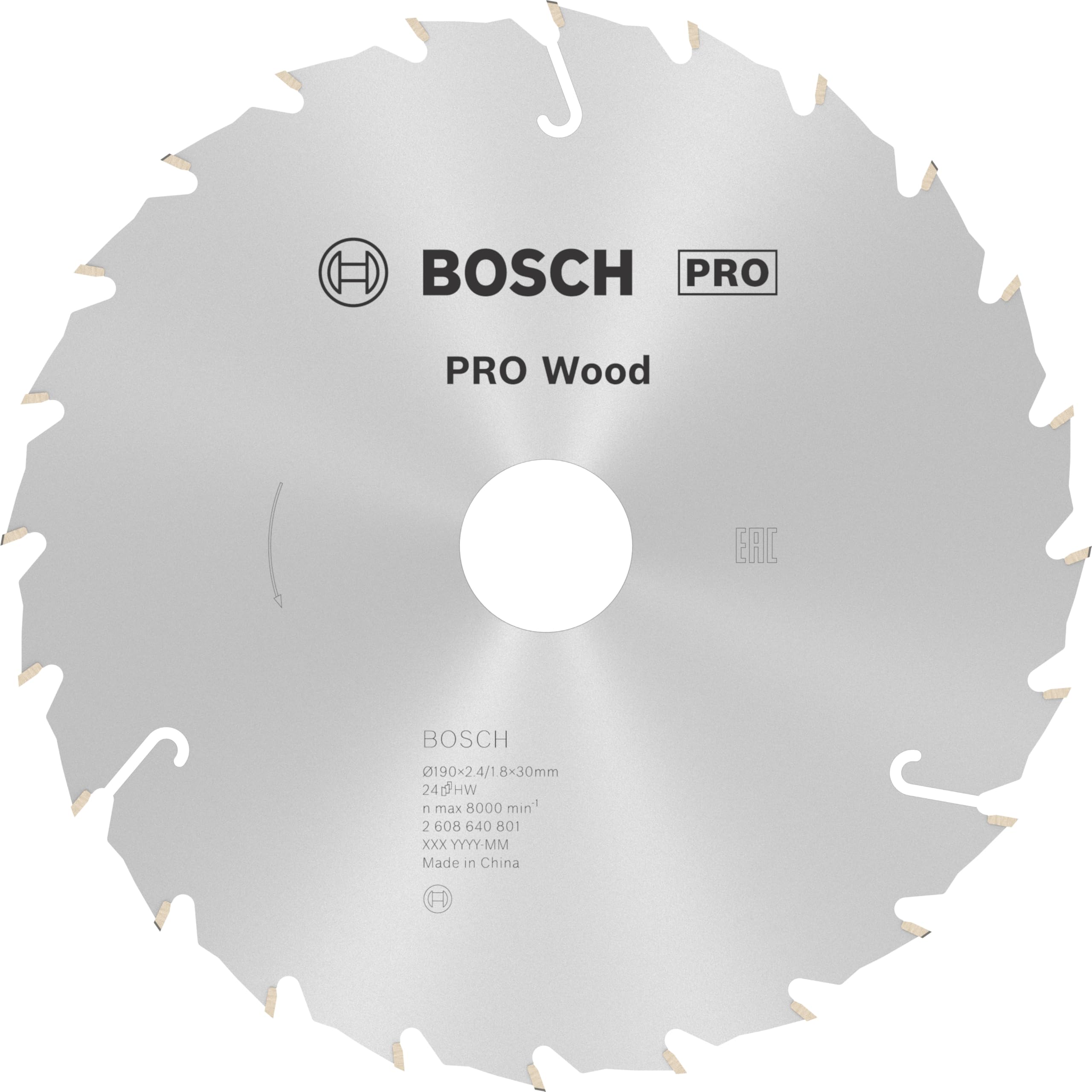 Bosch 1x PRO Wood Circular Saw Blade for Corded Hand-Held Circular Saws (for Softwood, Hardwood, Ø mm, Professional Accessory Hand-Held Circular Saw)