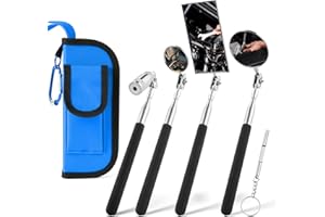 VIBELITE 7 in 1 Telescoping Magnetic Pickup Tool Set with Swivel Inspection Mirror, 5LB Magnetic Pick Up Stick with Light, 3-IN-1 Screwdriver, Birthday Gifts for Men, Dad, Husband, Blue
