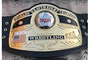Maxan NWA Domed Globe Championship Belt 24k Gold Plating 4mm Zinc Adult Size,Black