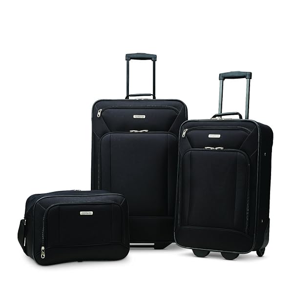 AMERICAN TOURISTER FIELDBROOK XLT SOFTSIDE UPRIGHT LUGGAGE, BLACK, 3-PIECE SET (BB/21/25)