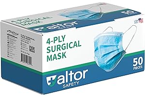 ALTOR SAFETY USA Made ALTOR 4-Ply ASTM Level 3 Disposable Premium Face Masks, Super Soft & Comfortable, Great for Home, Work & Going Out