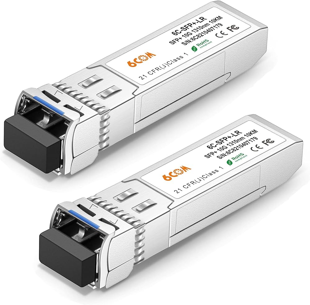 6COMGIGA 10GBase-LR SFP+ Transceiver 10KM LC Single Mode DDM 1310nm for Cisco