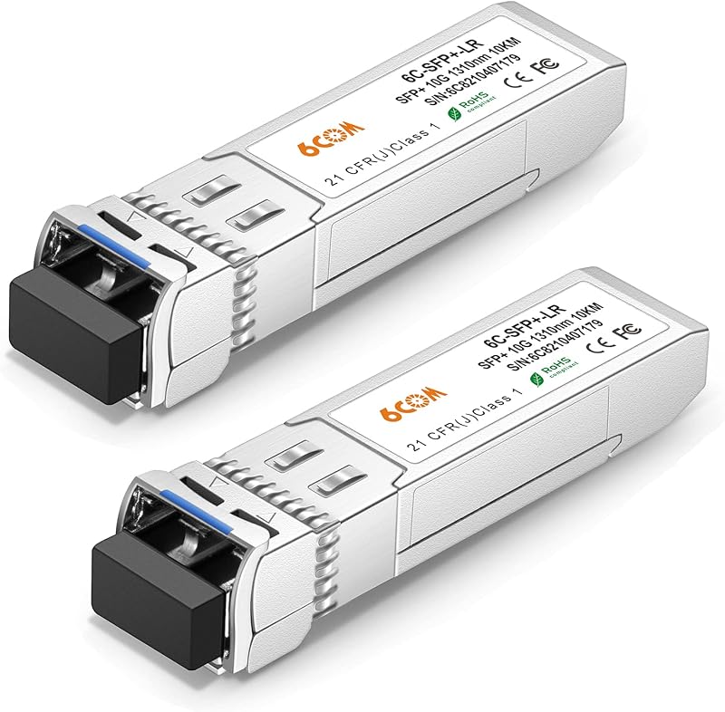6COMGIGA 10GBase-LR SFP+ Transceiver 10KM LC Single Mode DDM 1310nm for Cisco