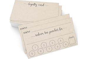 321Done Punch Card or Customer Loyalty Reward Card (50 Cards) 3.5" x 2", Business Card Size, Redeem 10 Punches or Visit for P