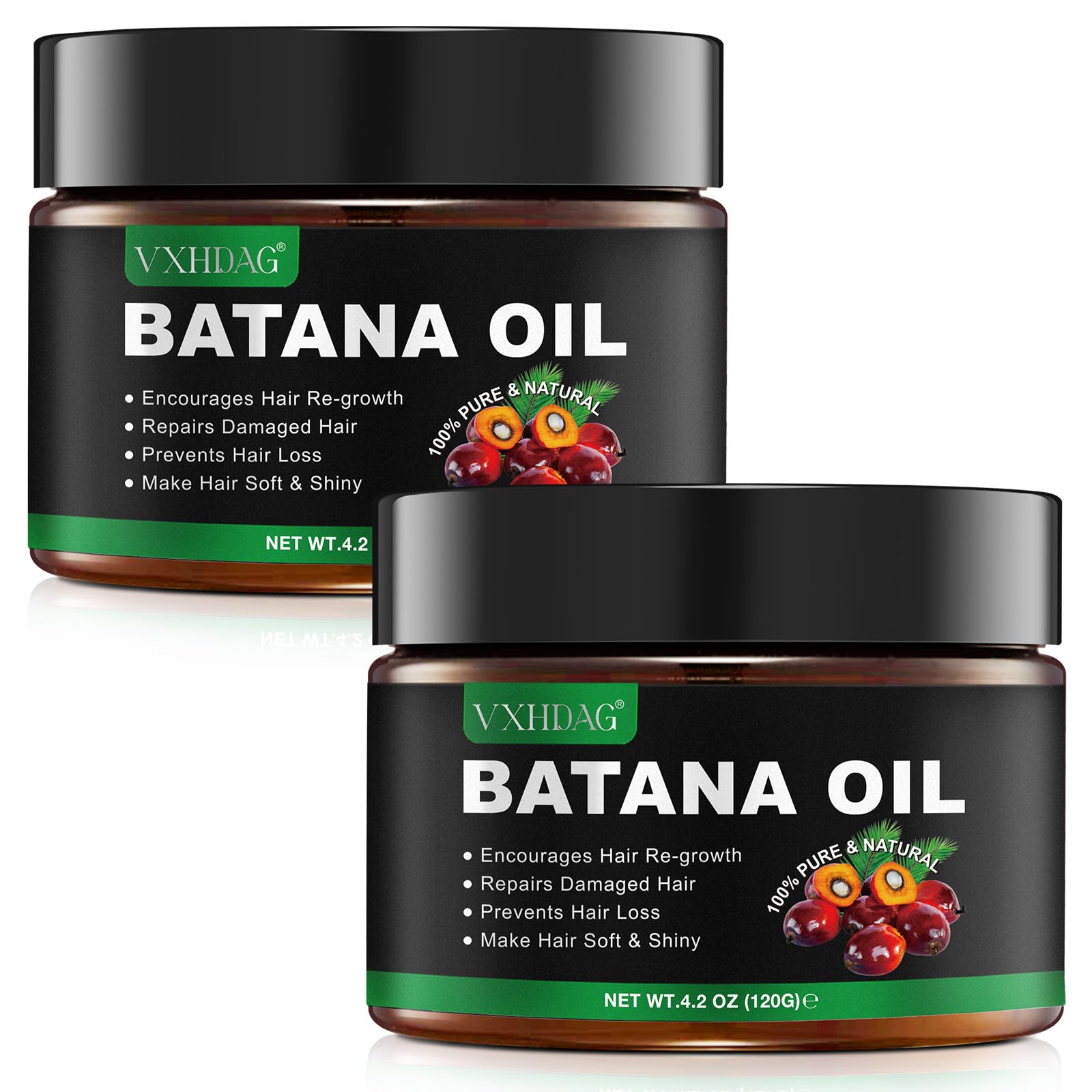 Batana Oil for Hair Growth - 100% Natural Botana Oil from Honduras, Eliminate Hair Split Ends, Restores Damaged Hair and Scalp, Enhances Hair Radiance Nourishment, All Hair Types (2 Packs 2x120 G)