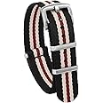 watchdives Nylon Watch Band 18mm 20mm 22mm Multicolor Replacement Watch Straps for Men Women (Black Khaki Red, 20mm)