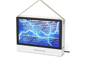 GeckoMan LED Indoor Bug Zapper Indoor Fruit Fly Trap for Indoors Mosquito Zapper Fly Zapper, Energy-Saving Max-Attract Hybrid-Spectrum Tube • 10-Yr Life, Enhanced High-Volt Instant Kill