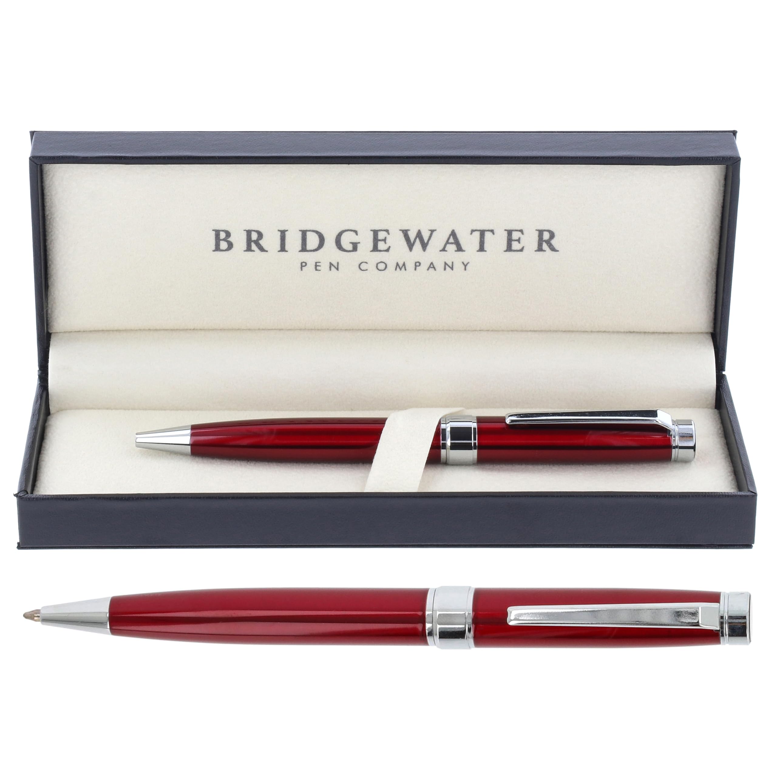 Bridgewater Pen Company Executive Ball Point Pen Collection, Boxed & Sleeved (Galway, Red Chrome) — image 1
