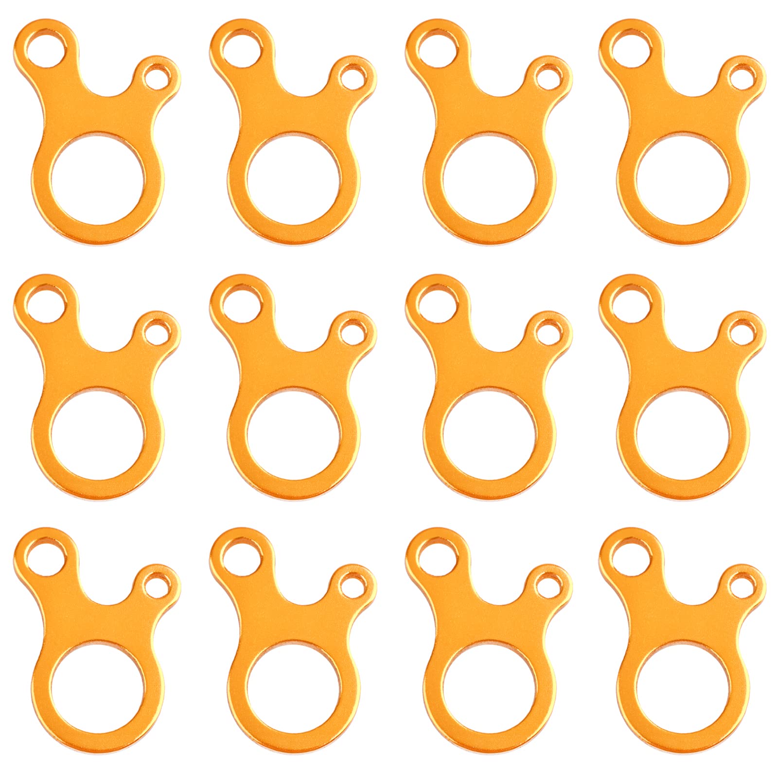 TRIWONDER 12 Pcs Guy Rope Tensioners Guy Lines Tent Cord Adjuster Paracord Rope Buckle for Camping Hiking Backpacking, Outdoor Tent Accessory, Snail Shape, Gold