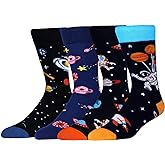 AFADER Men's Funny Cozy Dress Cotton Socks for Men Novelty Crazy Crew Socks Size 7-12