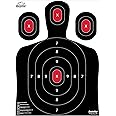 Ascentor Silhouette Shooting Target - Large Size 18 x 24 - Multiple Aiming Zones - Black
