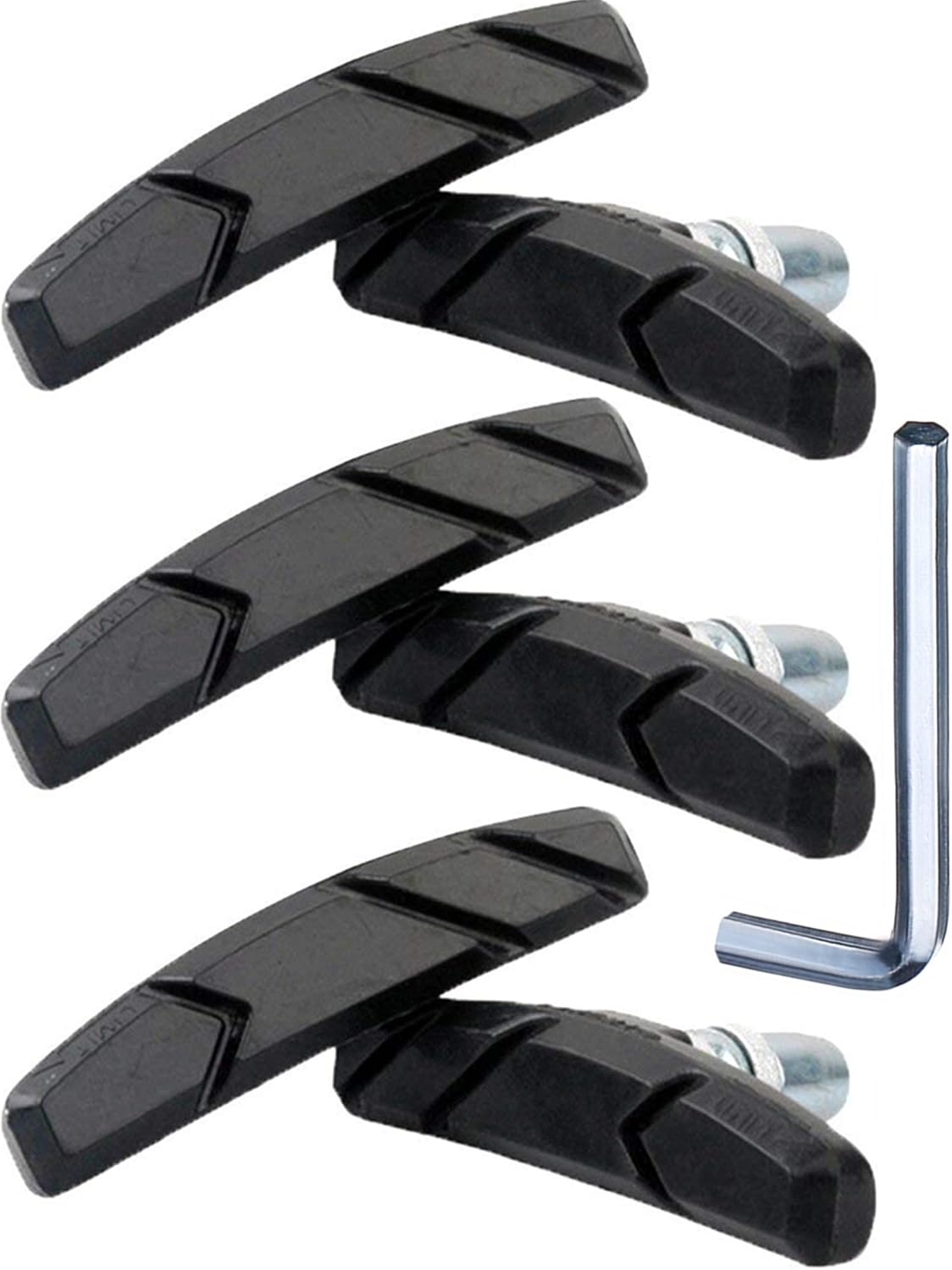 Hestya 3 Pairs V Bike Brake Pads with Installation Tool and Spacers V