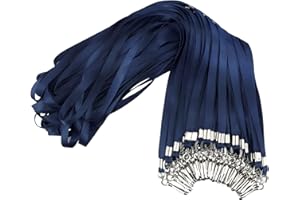 KORTY Navy Blue Lanyard Bulk 50 Packs Lanyards for ID Badges,Lanyards with Swivel Hook Clips for Name Tag Lanyard ID Holder