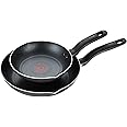 T-fal Initiatives Non Stick Fry Pan 2 Piece Set, 8.5, 10 Inch, Oven Broiler Safe 350F, Cookware, Kitchen Cooking Set, Skillets, Frying Pans, Egg Pan, Omelet Pan, Pots and Pans, Dishwasher Safe, Black