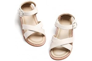 KOLAN Girl's Open Toe Flat Sandals Summer Casual Toddler Sandals Shoes