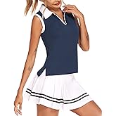 HOTLOOX Women Sleeveless Golf Polo Shirts Summer 2025 UPF 50+ Zipper V Neck Tennis Tank Top XS-XXL