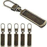 Hitefu 6PCS Zipper Pull Replacement, Upgraded Zipper Tags Cord Pulls for Purse Jacket Backpack Boots Coat Suitcase Jeans Luggage Dresses, Universal Zipper Slider Handle Mend Kit, (Bronze)