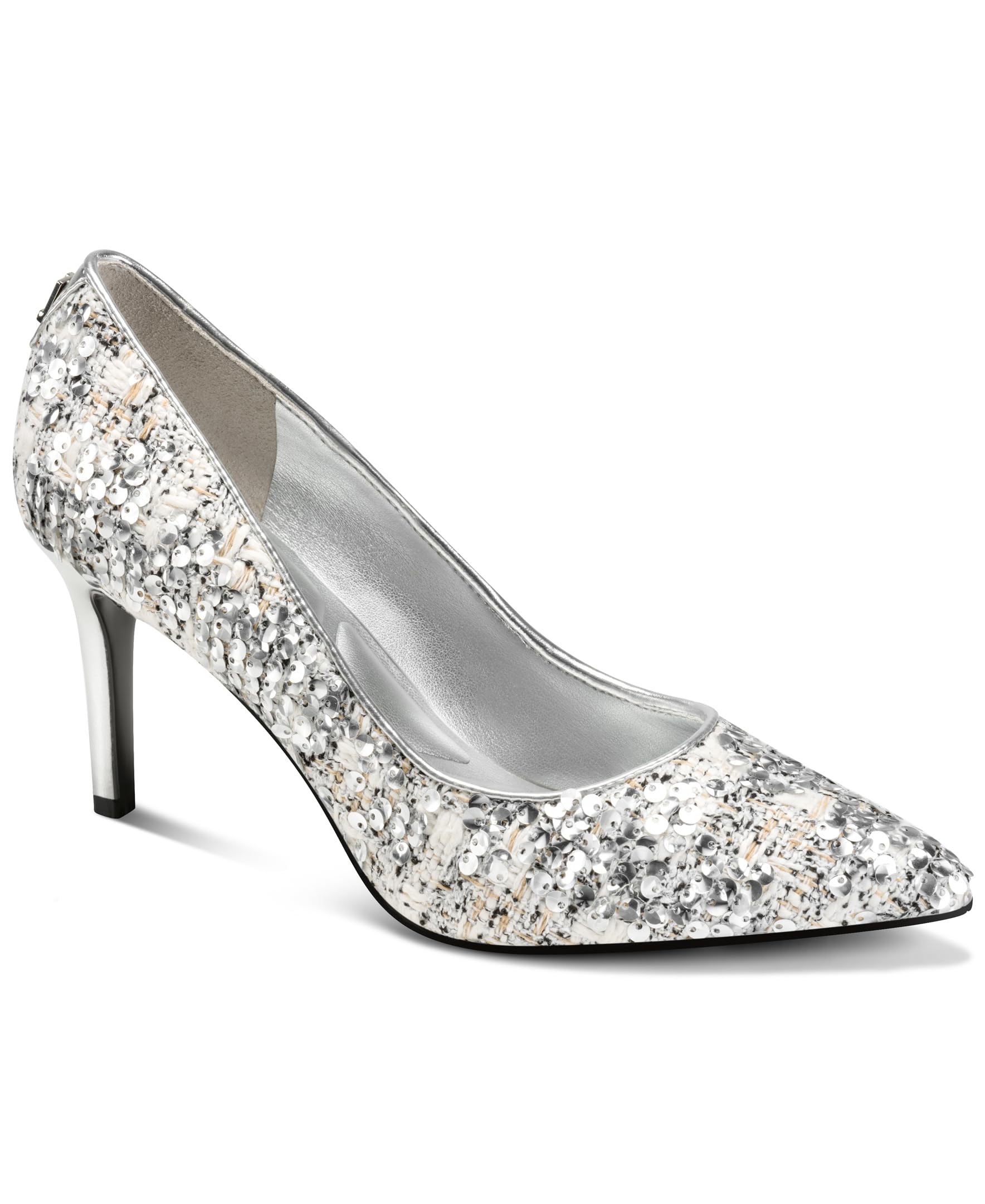 KARL LAGERFELD Women’s Royale Dress Pump, Silver, 8.5