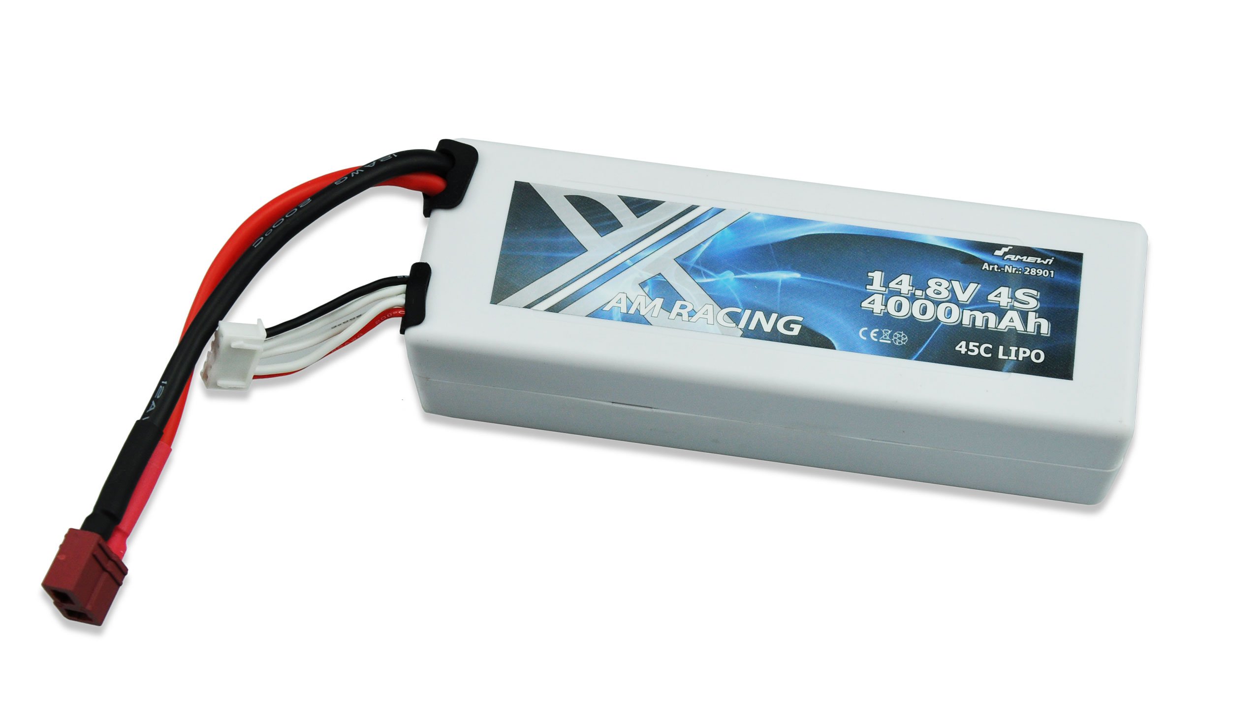Amewi 28901 – 14 8 V 4000 mAh 45 °C LiPo Battery Dean Plug/Car Hard