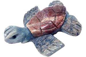 Nelson Creations, LLC Sea Turtle Natural Soapstone Hand-Carved Animal Charm Totem Stone Carving Figurine, 1.5 Inch