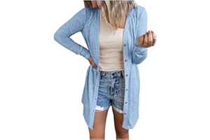 Womens Long Sleeve Cardigans Fall Fashion 2022 Sweaters Open Front Casual Button Down Jacket Mid Long Thin Coat