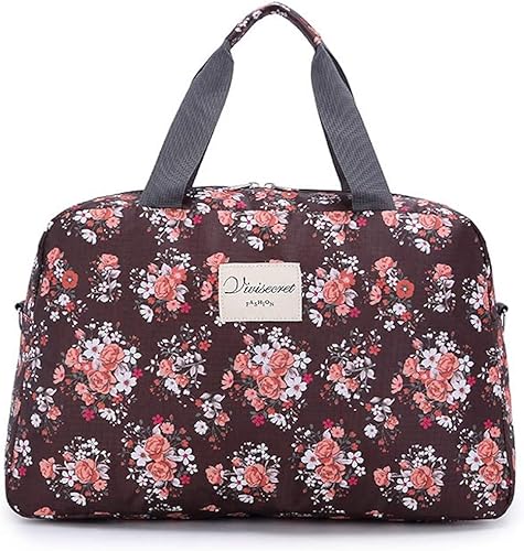 Amazon Feliz フェリーズ かわいい 花柄 トラベル 旅行 軽量 トート ボストン バッグ ブラウン ボストンバッグ