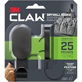 3M Claw Drywall Hooks 25 lbs., 25 lb. / 2 Hooks (Black) / 2-Hooks