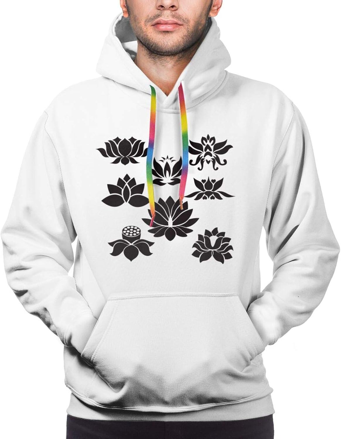 men's flower print hoodie