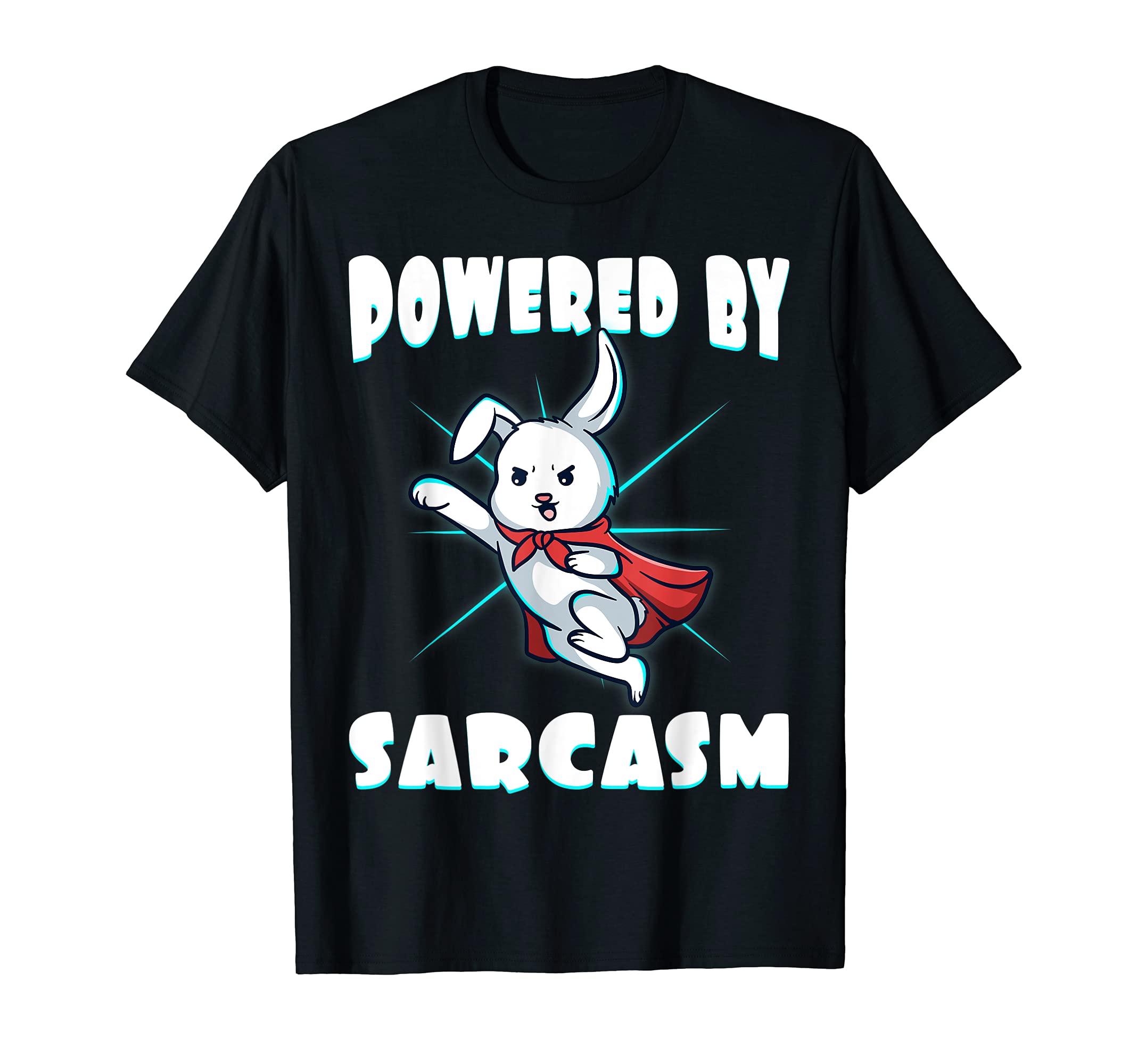 Powered By Sarcasm Bunny Rodent Otaku Comics Anime Manga Top T-Shirt