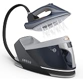LEVOORA Steam Station for Clothes with LED Screen | 1800W Steam Iron 1.5L Detachable Water Tank,Auto Shutoff,Self-clean,Anti-drip,Professional Ironing Steamer for Home,Dark Blue