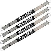 VULCAN Car Tie Down Axle Strap with Wear Pad - 2 Inch x 36 Inch - 4 Pack - Silver Series - 3,300 Pound Safe Working Load