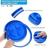 PATIKIL 6x 5 Gallon Bucket Lids Seal Leak Proof Screw On Black PP Plastic view 4