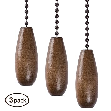 3 Pack Wooden Extension Pull Chains 12 Inch Ceiling Fan Pull