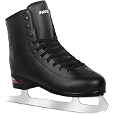 SMOOJOY Figure Ice Skates for Women and Men - Air Cushion Deluxe Hockey Ice Skate Premium Leather Skates Indoor Outdoor Rink for Teens Beginner