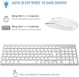 cimetech Wireless Keyboard Mouse Combo 2.4G Ultra-Slim Silent SilverWhite view 4